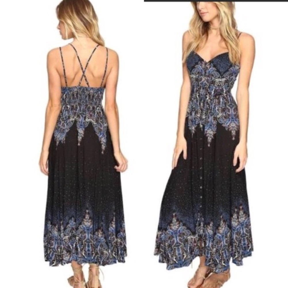 Free People “Be My Baby” Button-Down Maxi XS